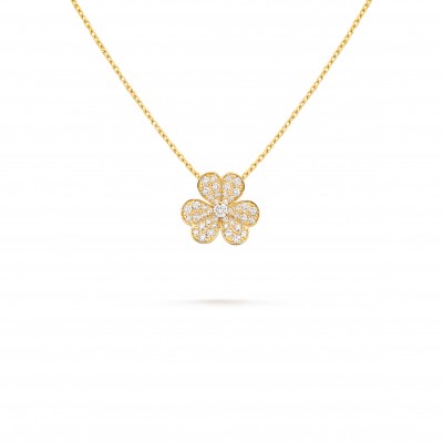 VAN CLEEF ARPELS FRIVOLE PENDANT, SMALL MODEL - YELLOW GOLD, DIAMOND  VCARP2V100